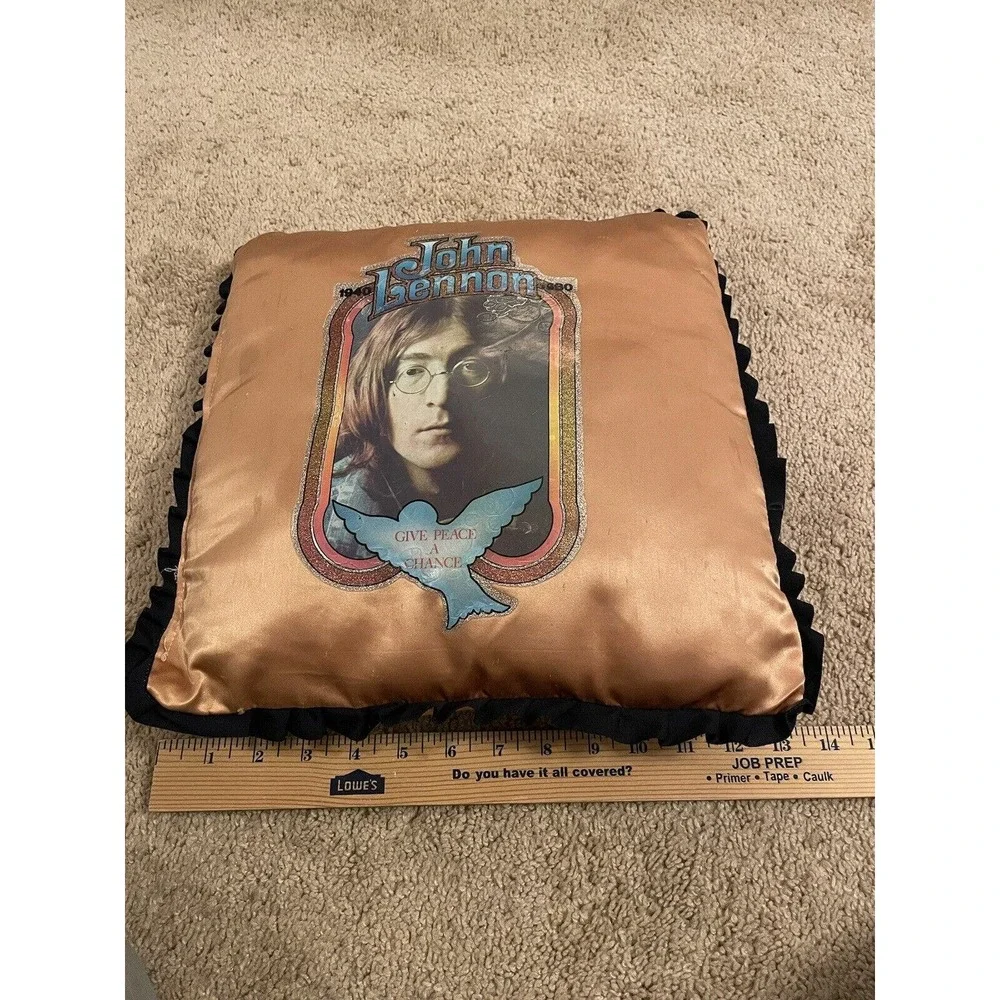John Lennon Give Peace a Chance Custom Vintage Pillow Heat Transfer Glitter 14